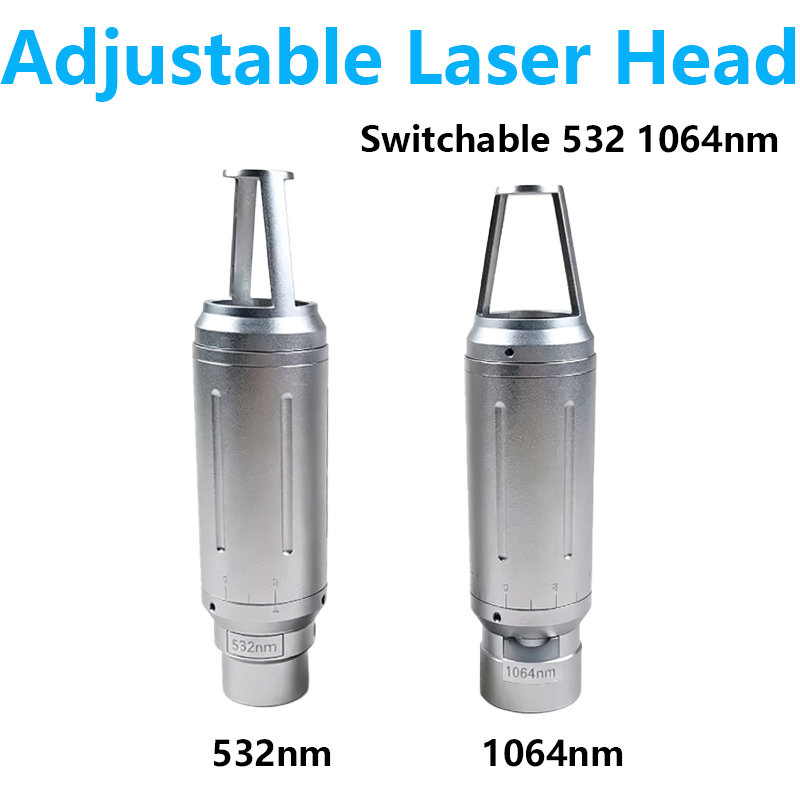 Laser Skin Resurfacing Machine - หัวเลเซอร์ปรับได้ 1064 532 แบบสลับได้ สำหรับปรับขนาดจุด เครื่องล้างคิ้ว