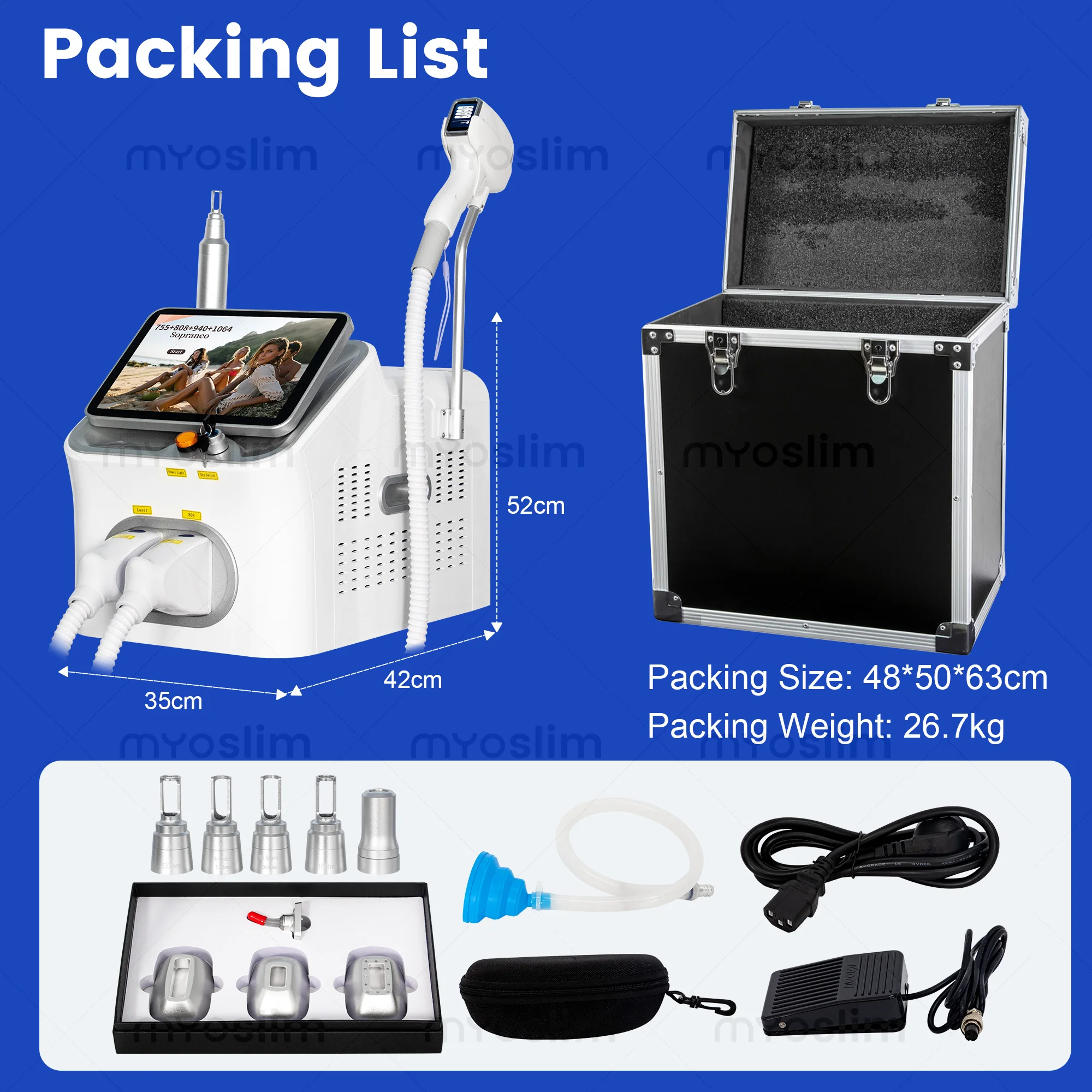 Q Switch Nd Yag Laser Tattoo Removal - เครื่องเลเซอร์ไดโอด 2IN1 ระดับมืออาชีพ 5000w 10 บาร์