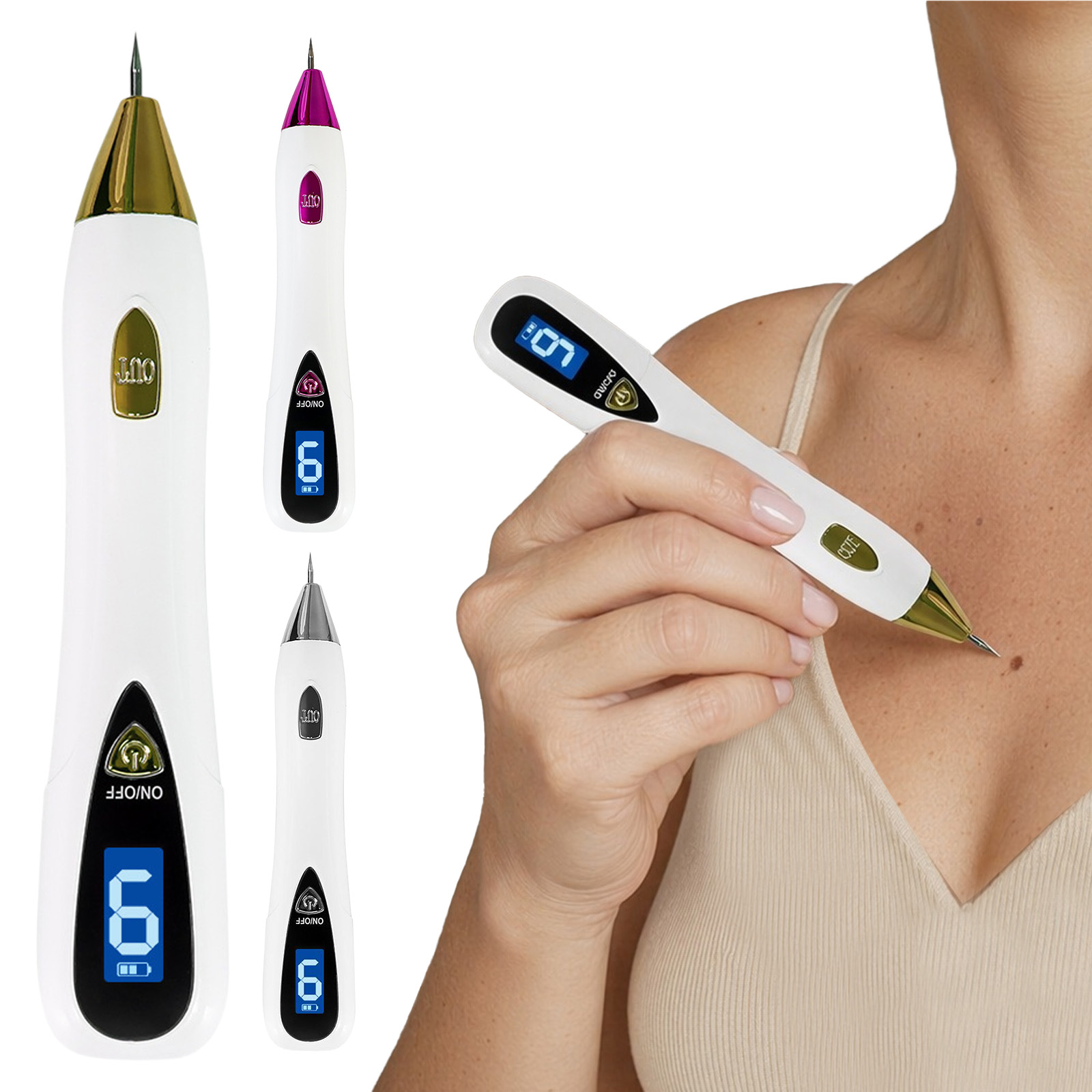 Plasma Mole Spot Removal Pen 9 Level - เครื่องมือกำจัดไฝและหูดระดับมืออาชีพ 9 ระดับ อุปกรณ์กำจัดจุดด่างดำแบบไม่เจ็บปวด ปากกาพลาสมาแบบพกพาสำหรับความงามบนใบหน้าและร่างกาย