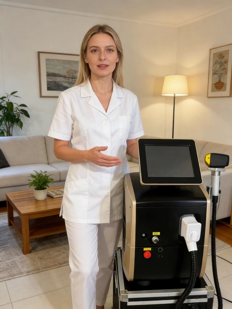Laser Hair Removal Diode 808 - เครื่องกำจัดขนด้วยเลเซอร์ไดโอดระดับมืออาชีพ เทคโนโลยีไอซ์ไทเทเนียม สำหรับกำจัดขนทั่วร่างกาย 808 755 1064